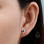 Cresent Moon Moonstone Stud Earrings Sterling Silver, thumbnail 3 of 12