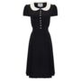 Dorothy Dress In Liquorice Black 1940s Vintage Style, thumbnail 1 of 2