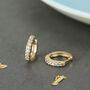 Hoop Earrings With Cubic Zirconia Diamante Stones, thumbnail 1 of 10