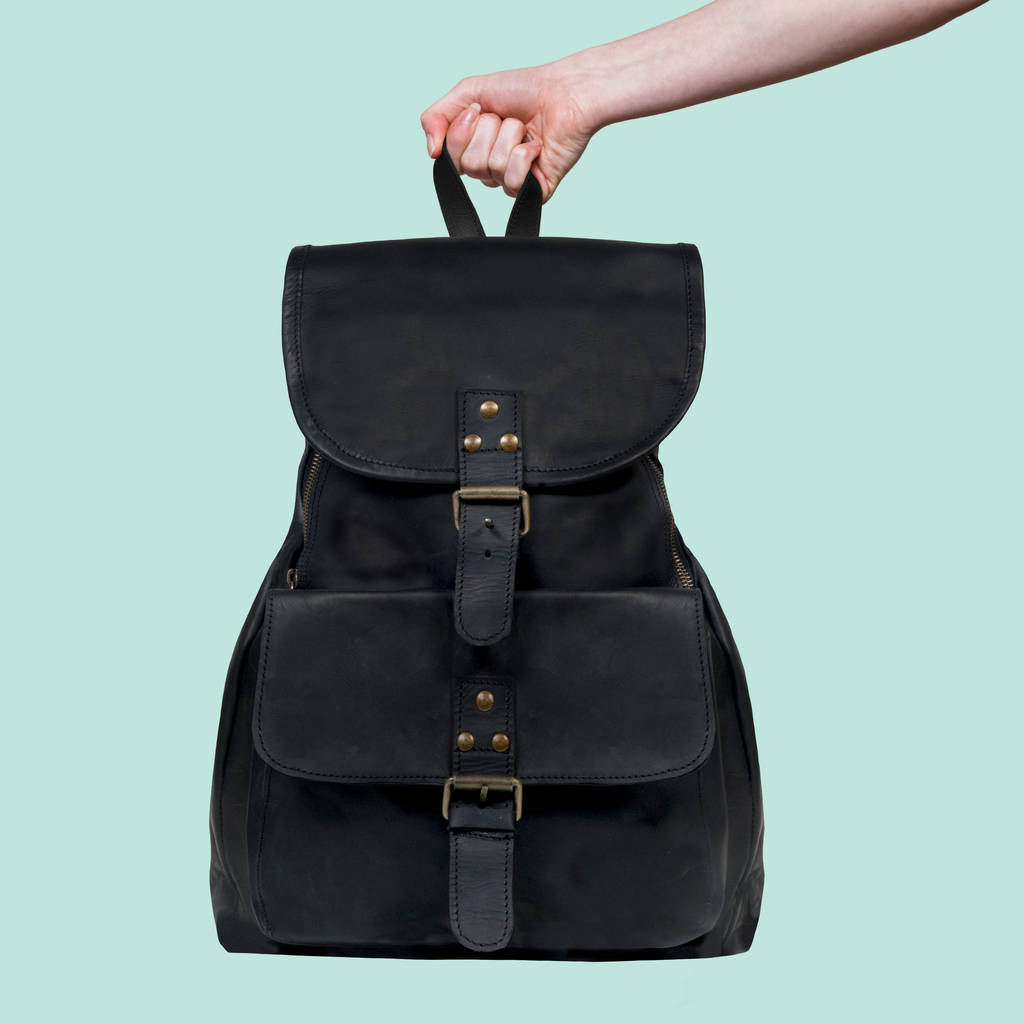 personalised leather explorer backpack/rucksack by mahi leather