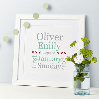 Personalised Typographic Engagement Print, 2 of 9