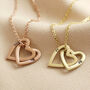 Personalised Solid Gold Interlocking Hearts Necklace, thumbnail 2 of 6