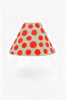 Hand Painted Linen Sustainable Lampshade Polka Dot, 12 of 12