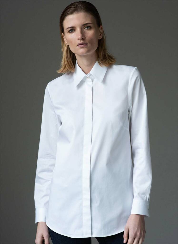 Claudette White Organic Cotton Shirt By The Shirt Company