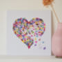 Multicoloured Butterfly Heart Print With Wall Mount, thumbnail 1 of 4