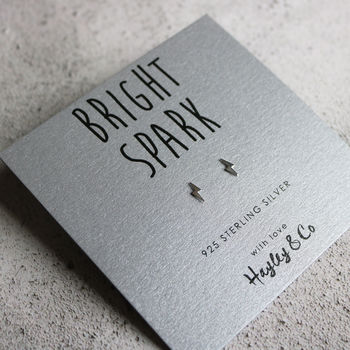 'Bright Spark' Lightning Bolt Sterling Silver Earrings, 4 of 7