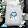 Personalised Grey Tiny Tatty Teddy Christmas Luxury Pom Pom Sack, thumbnail 1 of 2
