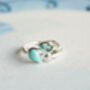 Larimar, Blue Topaz And Freshwater Pearl Trio Ring, thumbnail 6 of 8