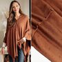 Soft Knit Button Detail Poncho, thumbnail 2 of 8