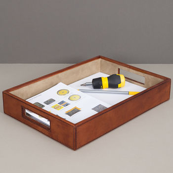 Personalised Suffolk Leather Desk Set Two Colours, 10 of 12