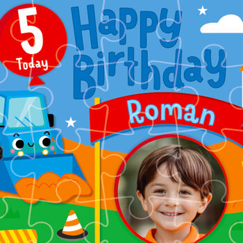 Personalised Little Diggers Birthday Jigsaw Puzzle, 2 of 10