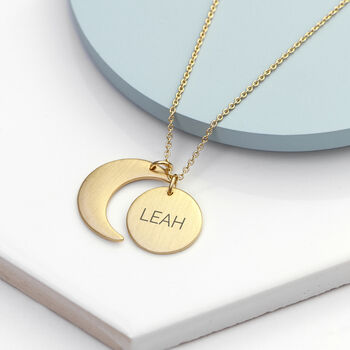 Personalised Gold Plated Moon And Sun Necklace, 5 of 7