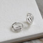 Sterling Silver Braided Huggies, thumbnail 2 of 6