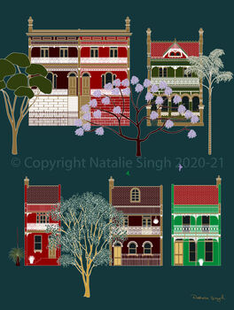 Australian Terraced Houses Art Print, 2 of 4