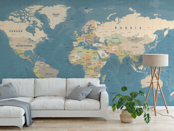 World Map Mural Wallpaper, 2 of 3