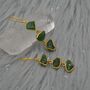 Green Tsavorite Garnet Gold Earrings, thumbnail 4 of 7