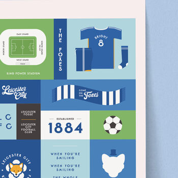 Leicester Foxes Football Heritage Art Print, 2 of 3