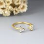 Sterling Silver Three Dot Cz Ring, thumbnail 2 of 11