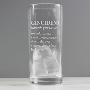 Personalised Gincident Hi Ball Glass, 4 of 6
