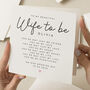 Wife To Be Wedding Day Card, thumbnail 1 of 3