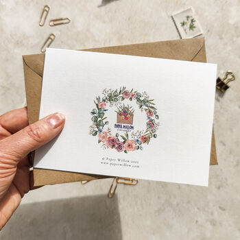 Blush Pink Roses, Gypsophila And Eucalyptus Thank You Cards, 4 of 7