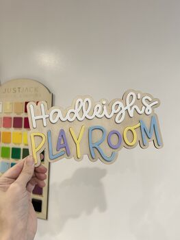 Personalised Wooden Children's Playroom Sign Decor, 6 of 9