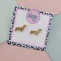 Sausage Dog Glitter Resin Studs, thumbnail 6 of 12