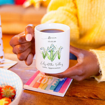 Birth Flower Personalised Water Colour Mug, 4 of 12