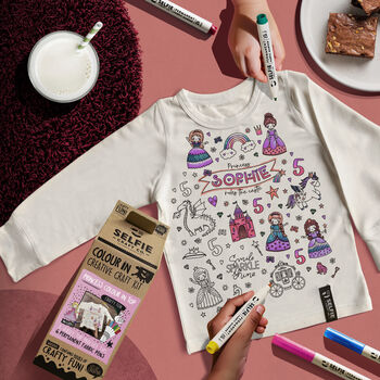 Princess Colour In T Shirt With Fabric Pens, 2 of 9