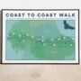 Wainwright's Coast To Coast Map Print With Tick List, thumbnail 3 of 10