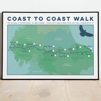 Wainwright's Coast To Coast Map Print With Tick List, 3 of 10