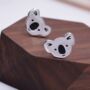 Koala Bear Stud Earrings In Sterling Silver, thumbnail 1 of 7