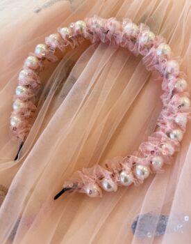 Pixie Pearls Headband With A Pink Satin Drawstring Bag // Ages Two To Adult, 4 of 6