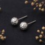 Sterling Silver Hammered Ball Stud Earrings, thumbnail 1 of 7