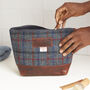 Harris Tweed And Leather Personalised Wash Bag, thumbnail 9 of 11