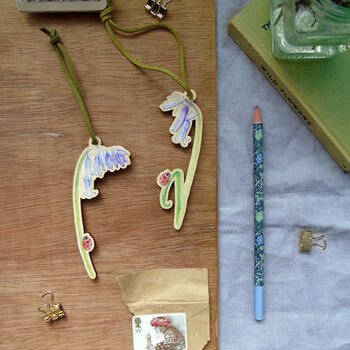 Bluebell And Ladybird Wooden Hanging Decoration, 9 of 11