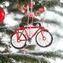 Glass Bicycle And Christmas Tree Bauble, thumbnail 1 of 2