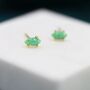 Tiny Mint Green Opal Marquise Stud Earrings, thumbnail 6 of 12