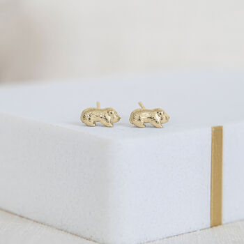 18ct Gold Plated Baby Guinea Pig Earrings, 4 of 8
