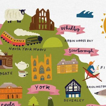 Yorkshire Map Tea Towel, 5 of 10