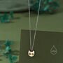 Sterling Silver Schrodinger's Cat Double Sided Pendant Necklace, thumbnail 3 of 12