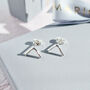Chevron Curved Bar Stud Earrings, thumbnail 1 of 6