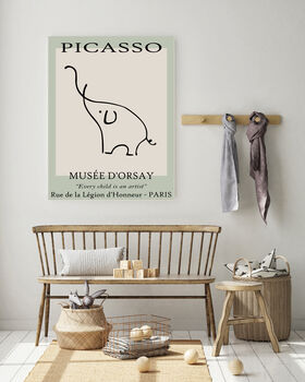 Picasso Green Elephant Art Print, 3 of 4
