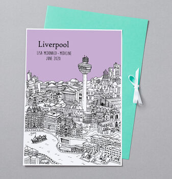 Personalised Liverpool Graduation Gift Print, 4 of 9