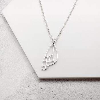 Fibromyalgia Butterfly Wing Necklace Sterling Silver, 4 of 7