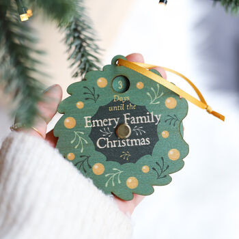 Personalised Family Christmas Advent Countdown Bauble, 2 of 4