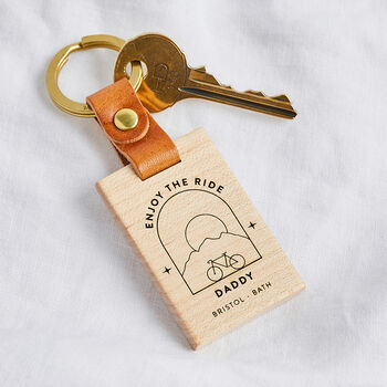 'Enjoy the Ride' Personalised Wooden Keyring, 4 of 5