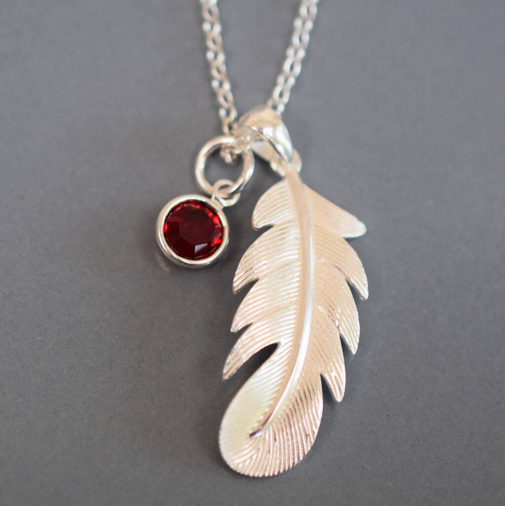 Sterling Silver Feather Necklace By Mia Belle | notonthehighstreet.com