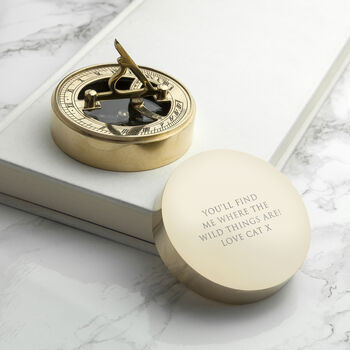 Personalised Adventurer's Brass Sundial And Compass, 7 of 10