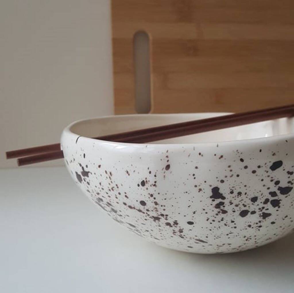 Large Handmade Ramen Bowl With Chopsticks By Eniko Kovacs Design